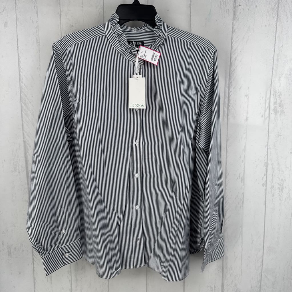 18 striped button down l/s top