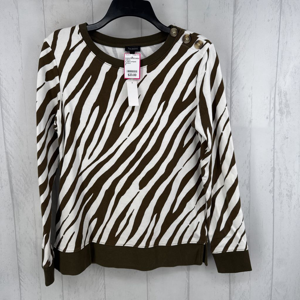 S zebra striped sweatshirt