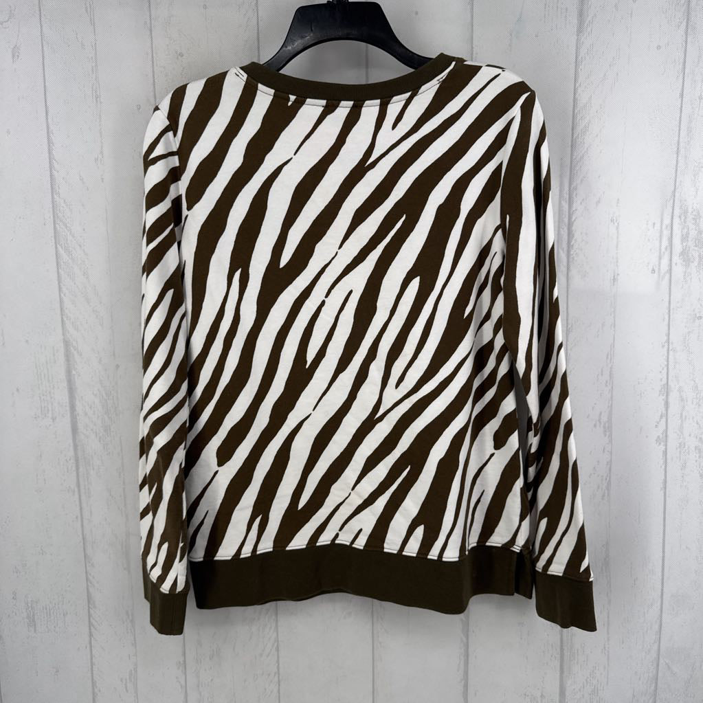 S zebra striped sweatshirt