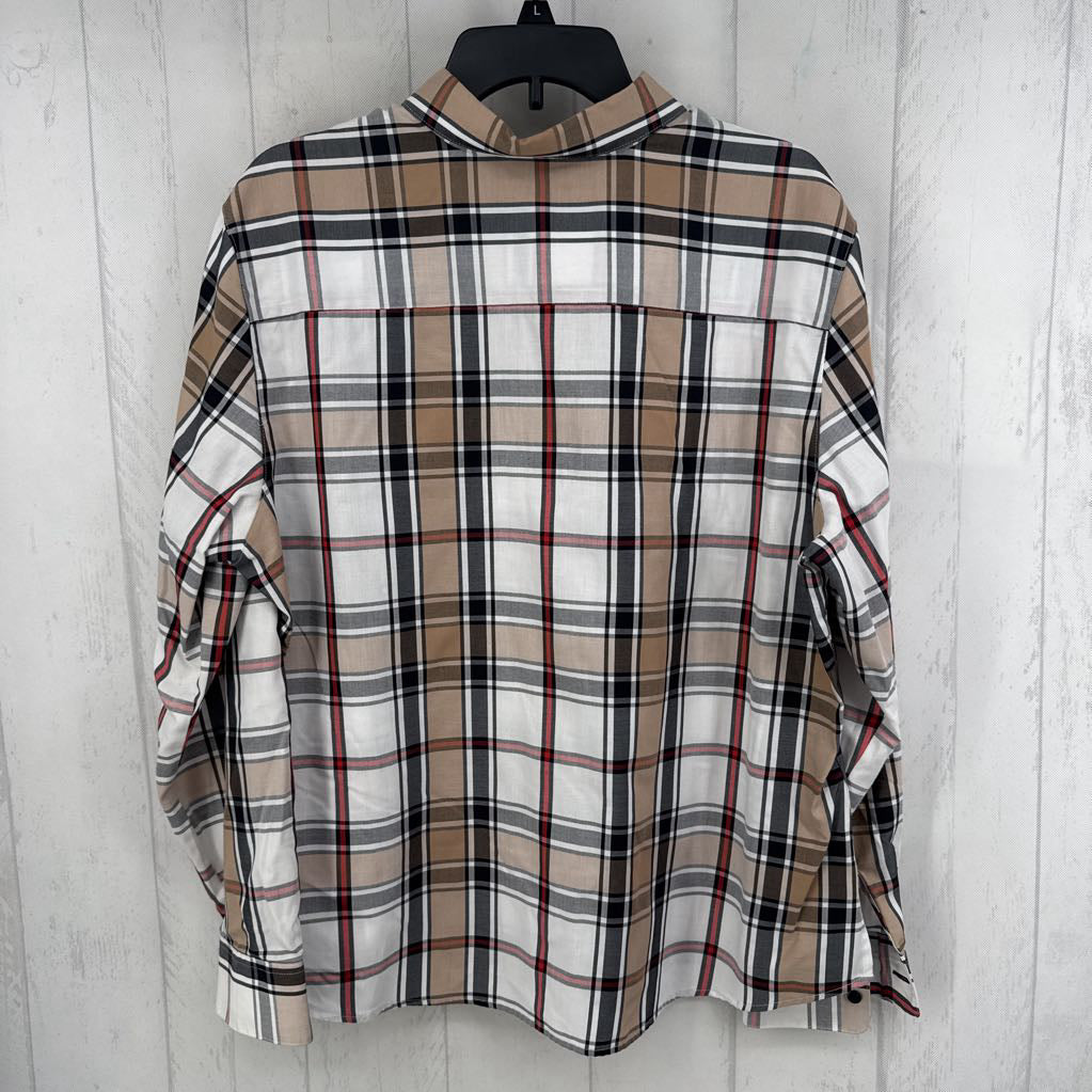 18 plaid button down l/s top