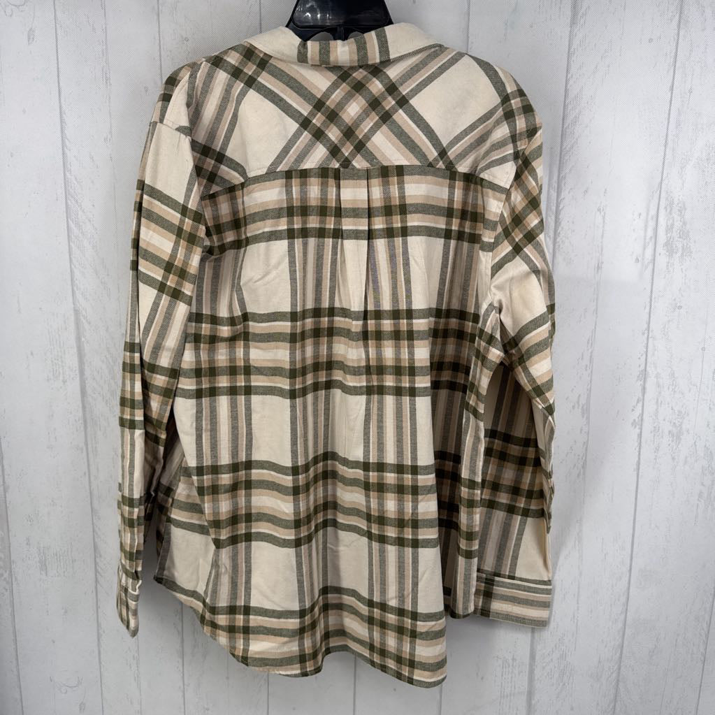 XL plaid button down l/s top