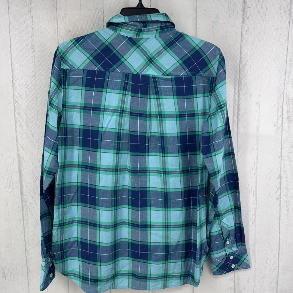 S plaid button down l/s top