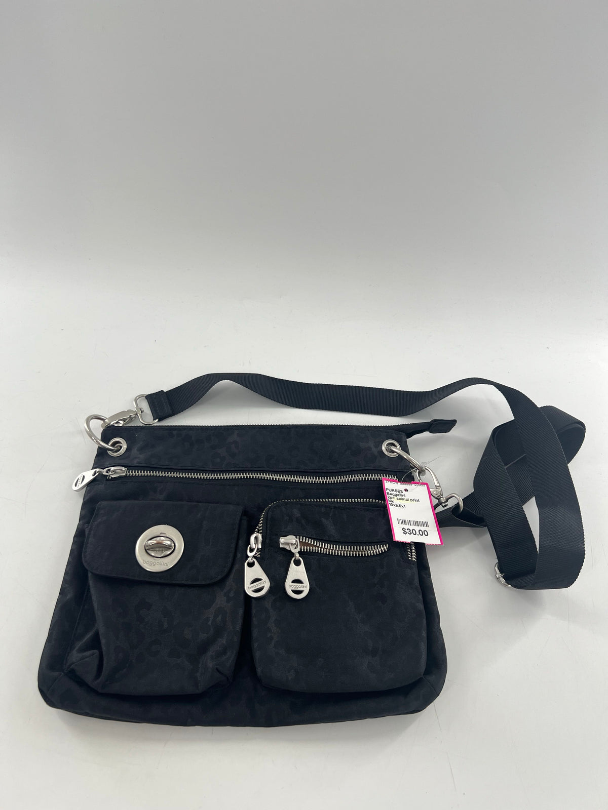 2pc animal print nylon crossbody w/ pouch