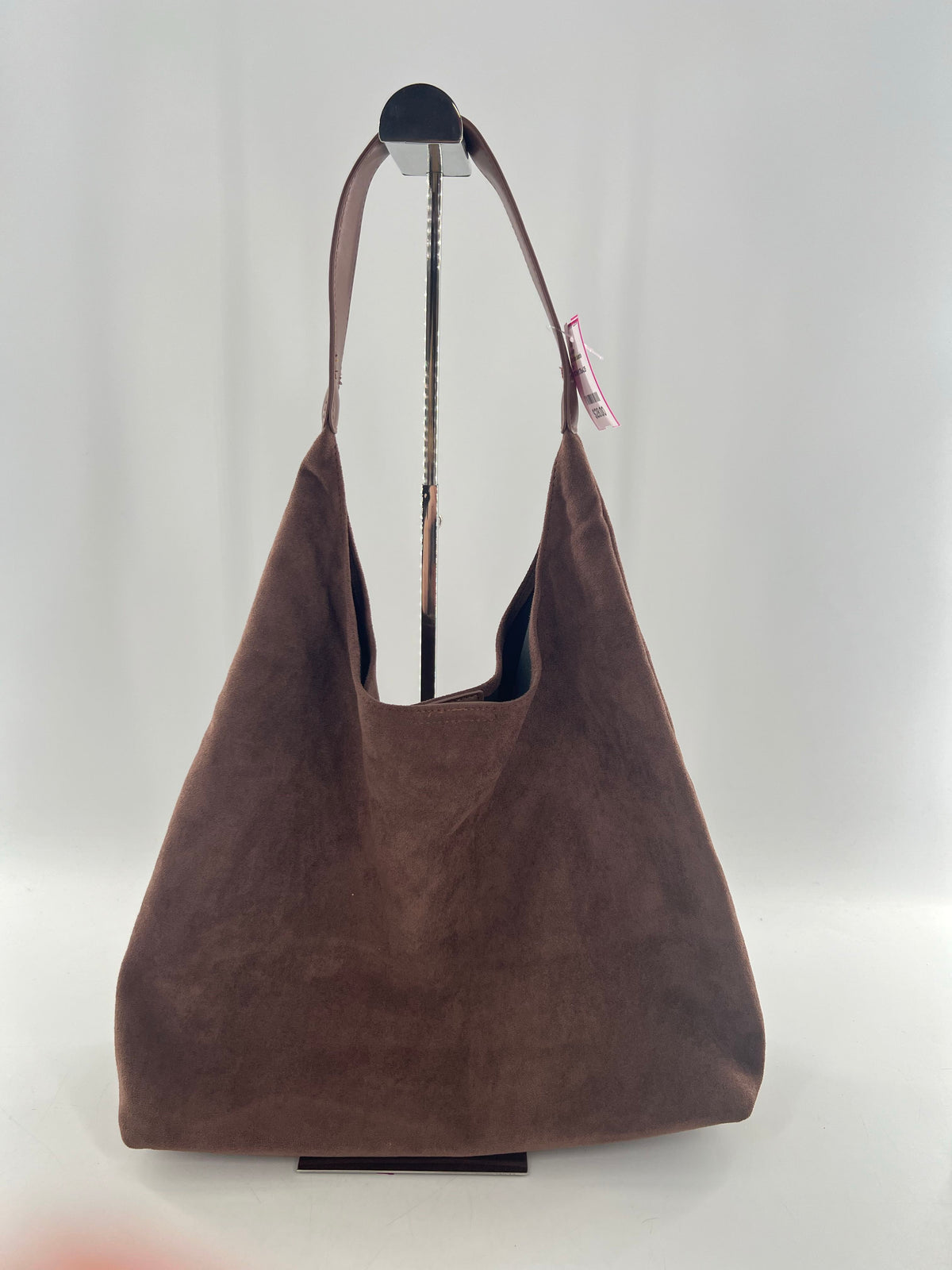 2pc faux suede hobo shoulder bag w/ pouch