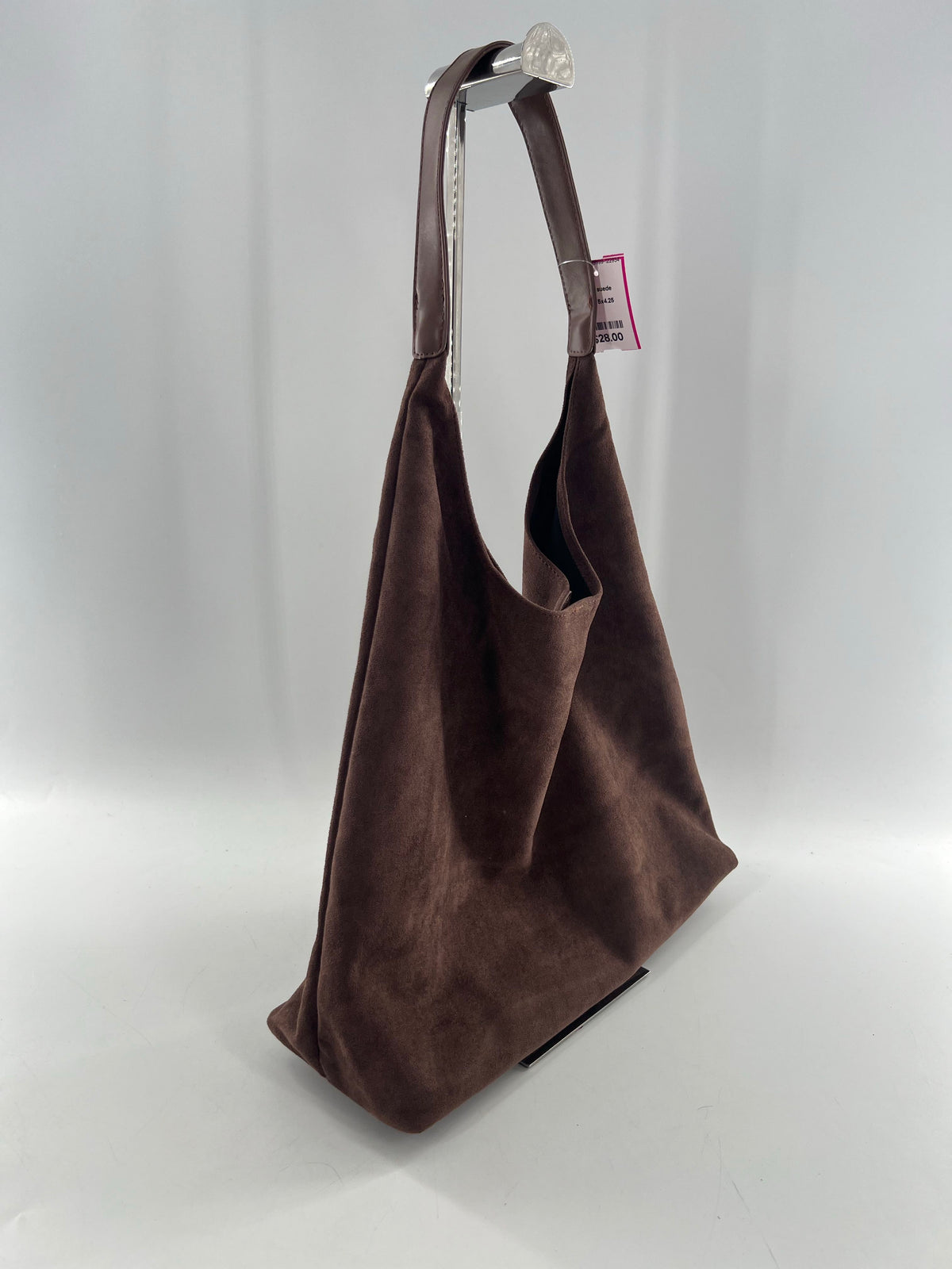 2pc faux suede hobo shoulder bag w/ pouch