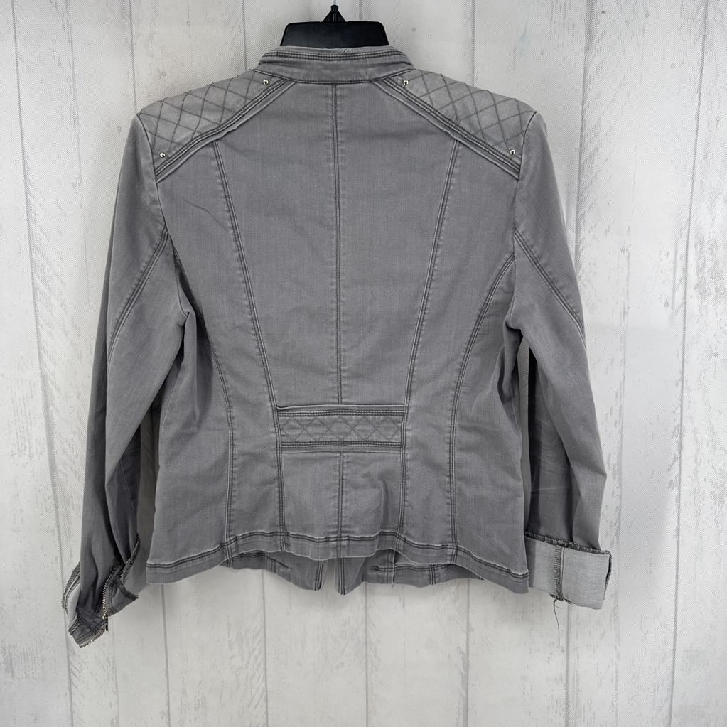 4 zip-up stretch denim jacket