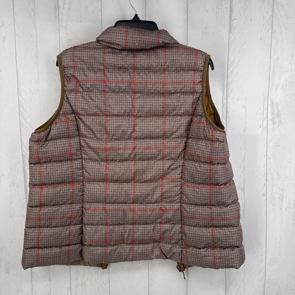 XL plaid quilted puffer vest