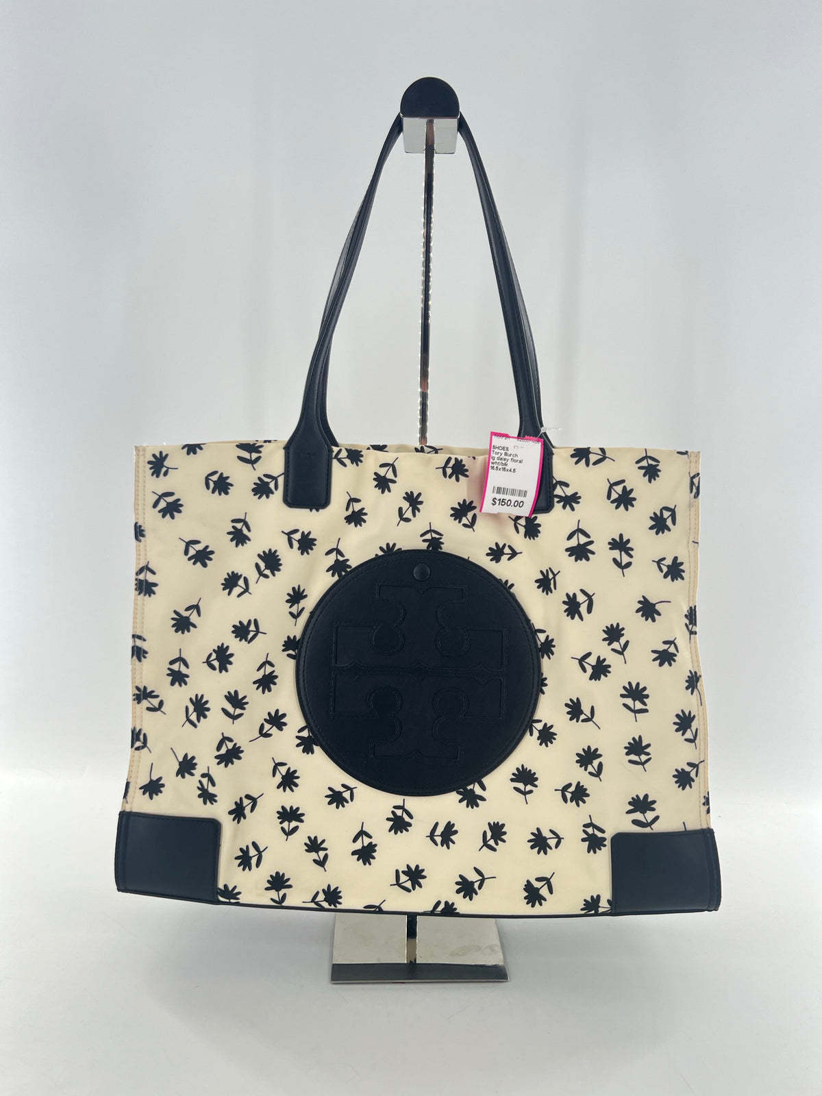 lg daisy floral magnetic closure tote