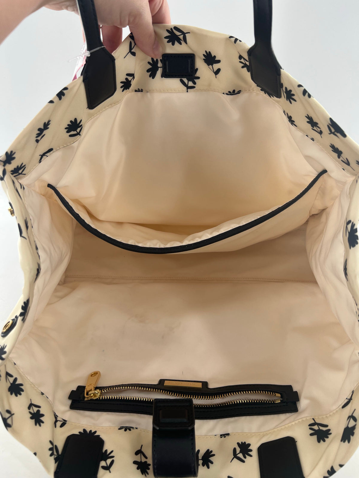Tory Burch Ella Ivory Daisy Print Large Magnetic Closure Tote