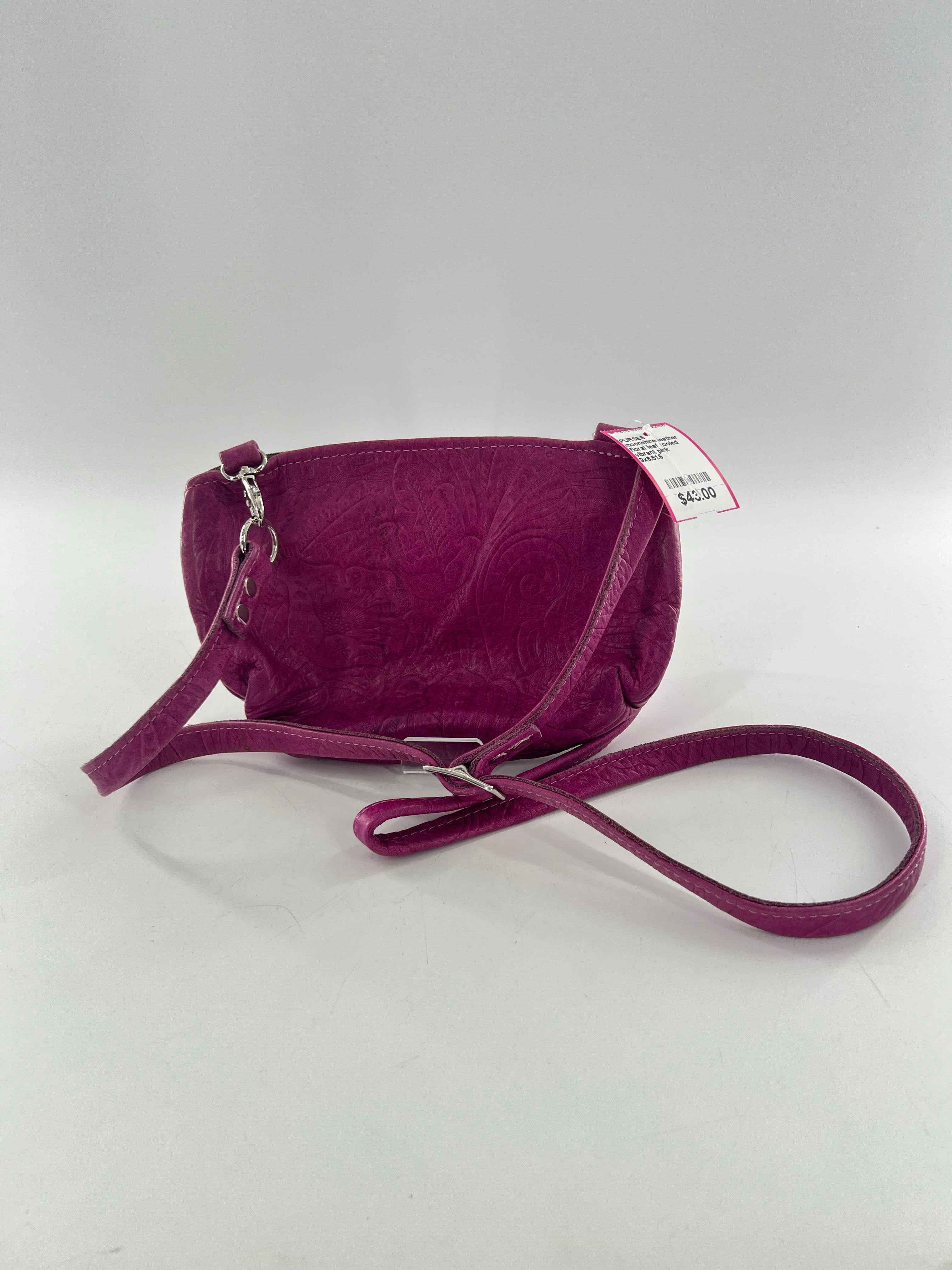 floral leaf tooled embossed crossbody