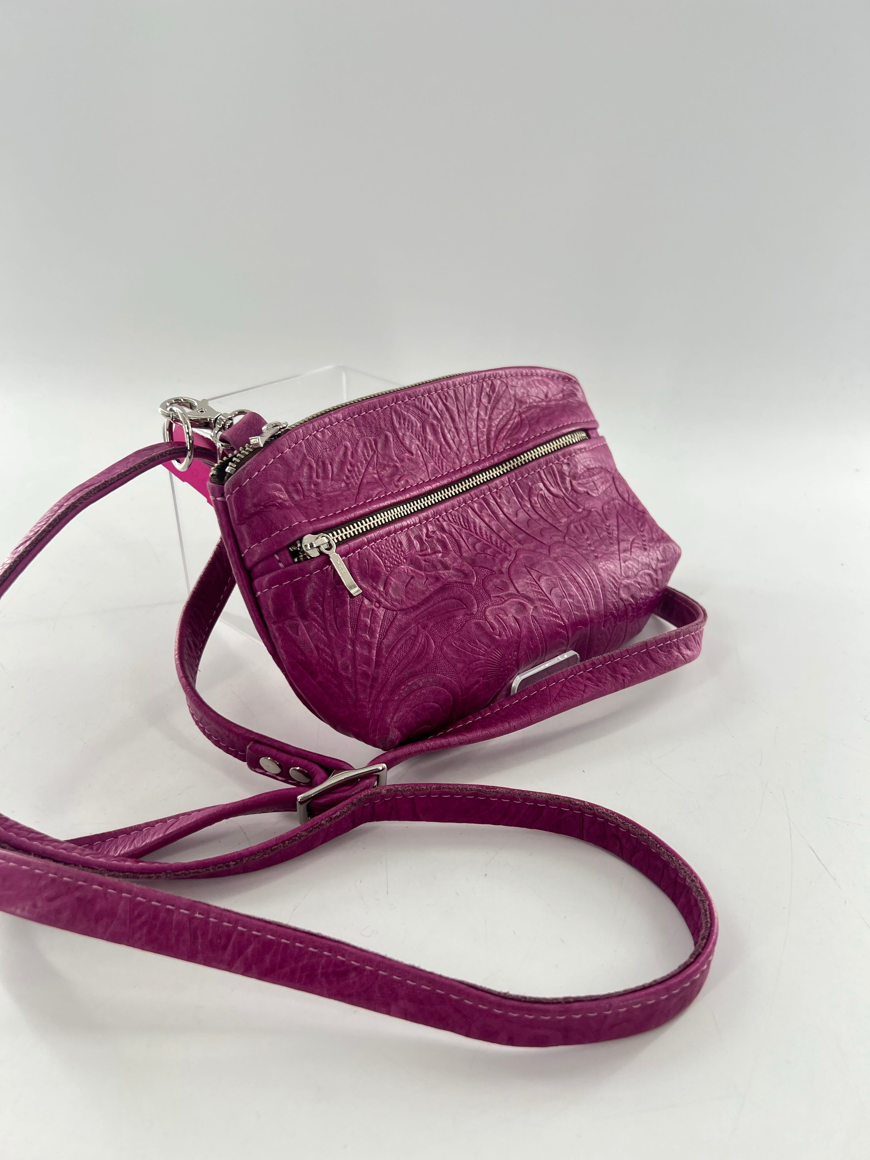 floral leaf tooled embossed crossbody
