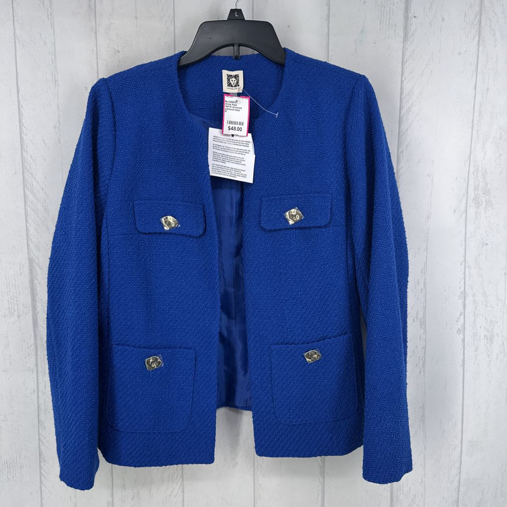 149 M textured open l/s blazer