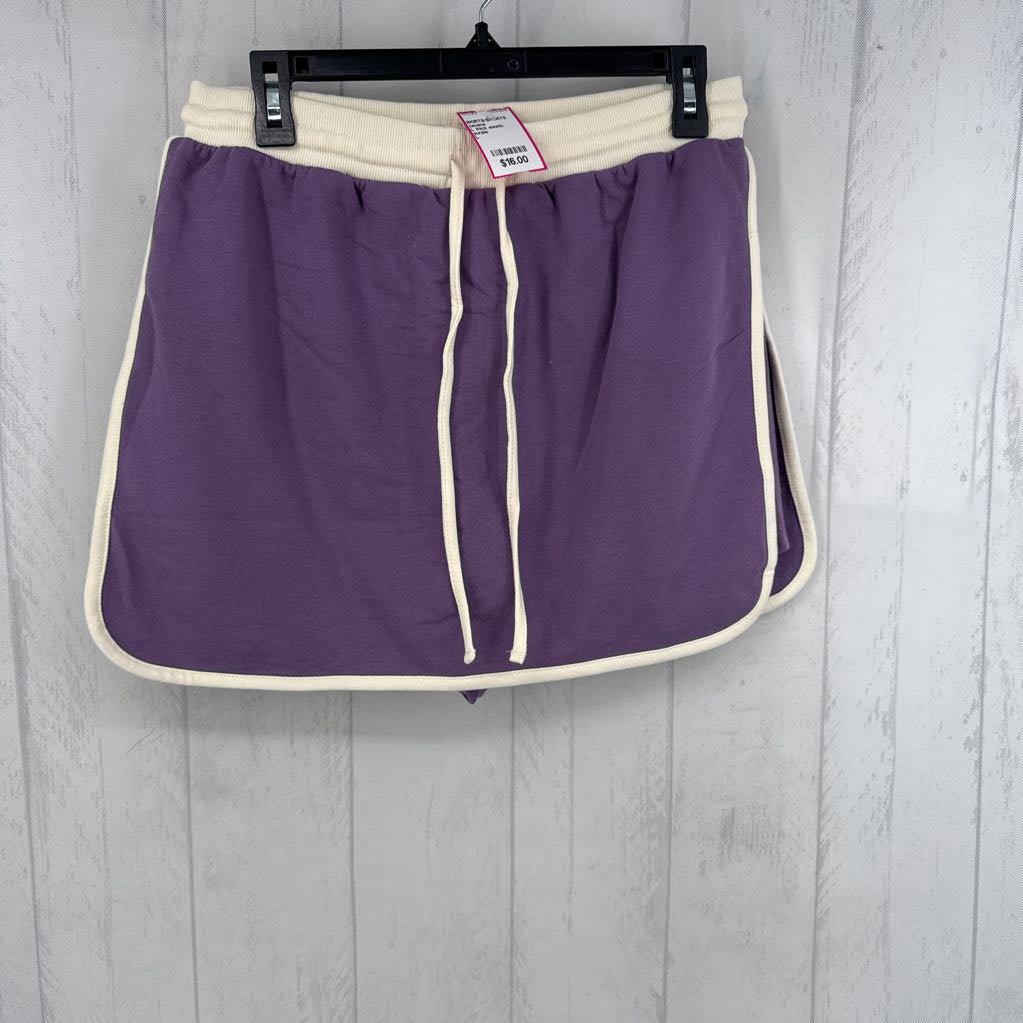 L thick elastic waistband side split skort