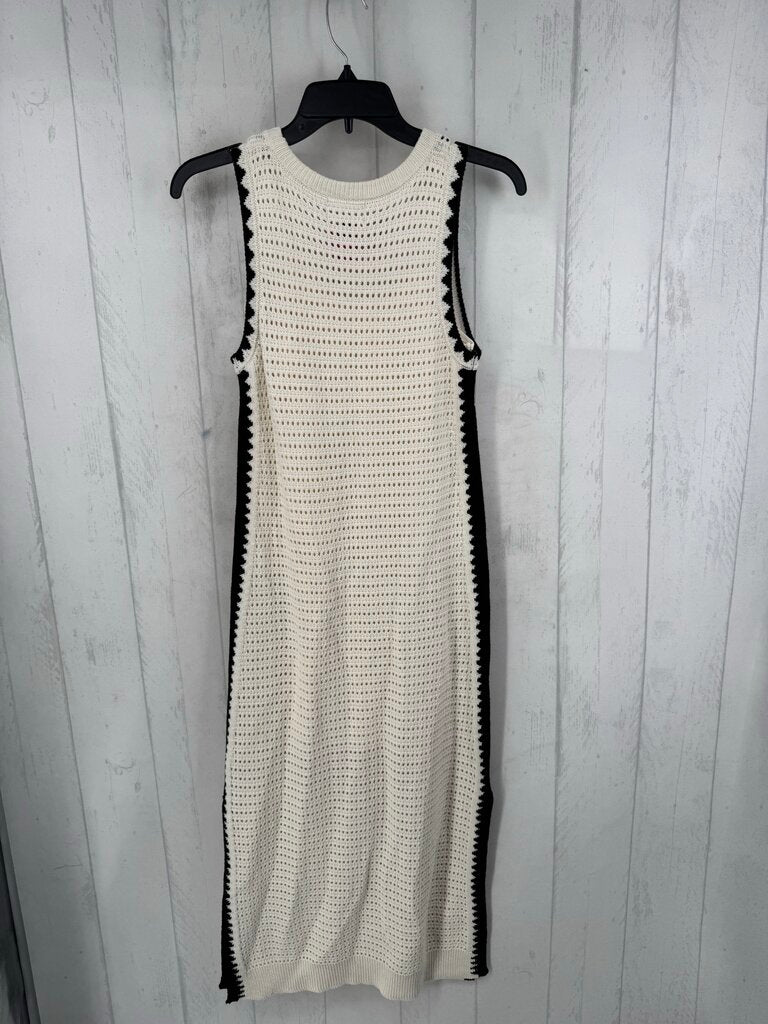 2pc S crochet knit sweater maxi dress w/ cami