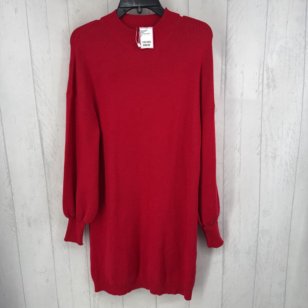 S l/s mock neck sweater dress