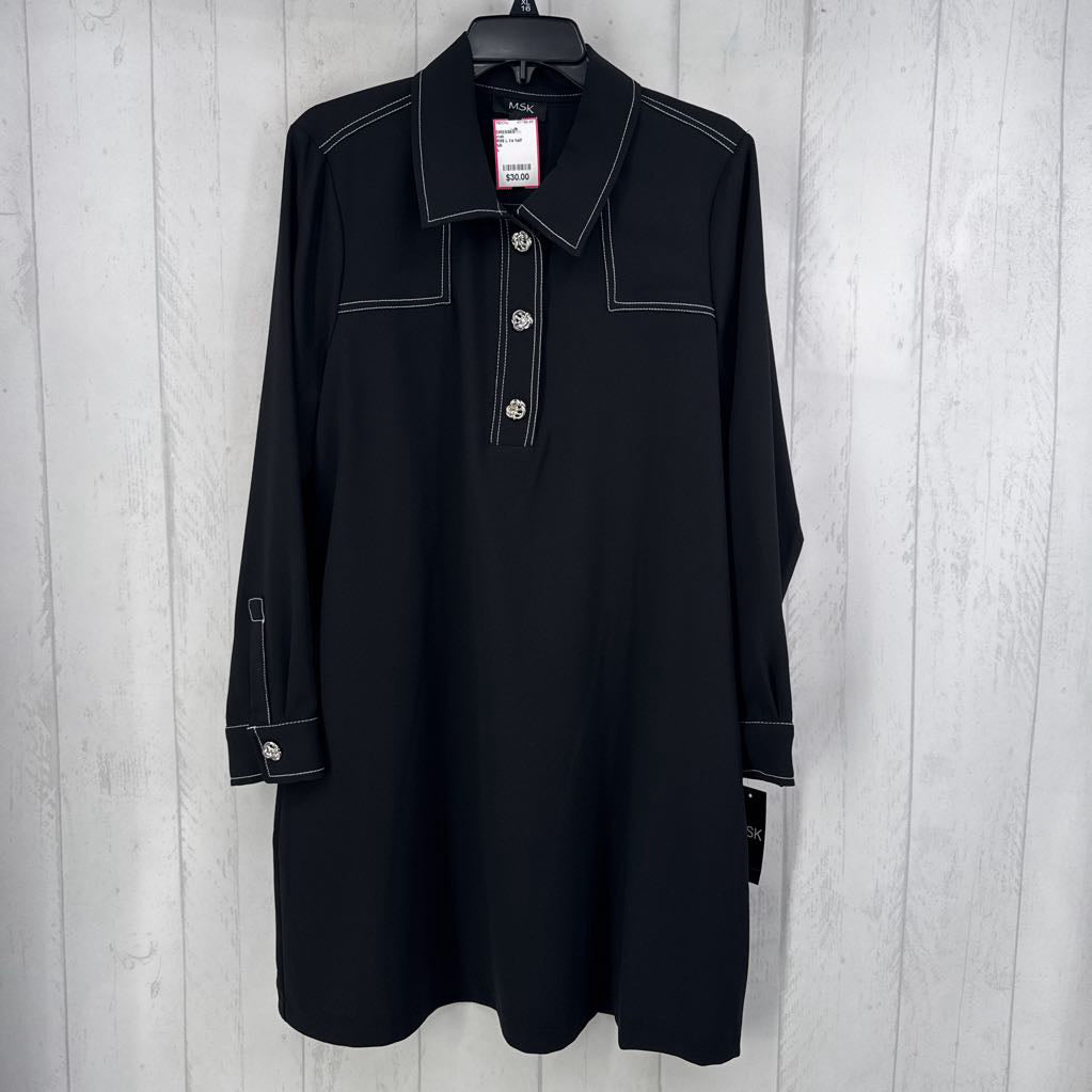 R89 L l/s half button shirt dress