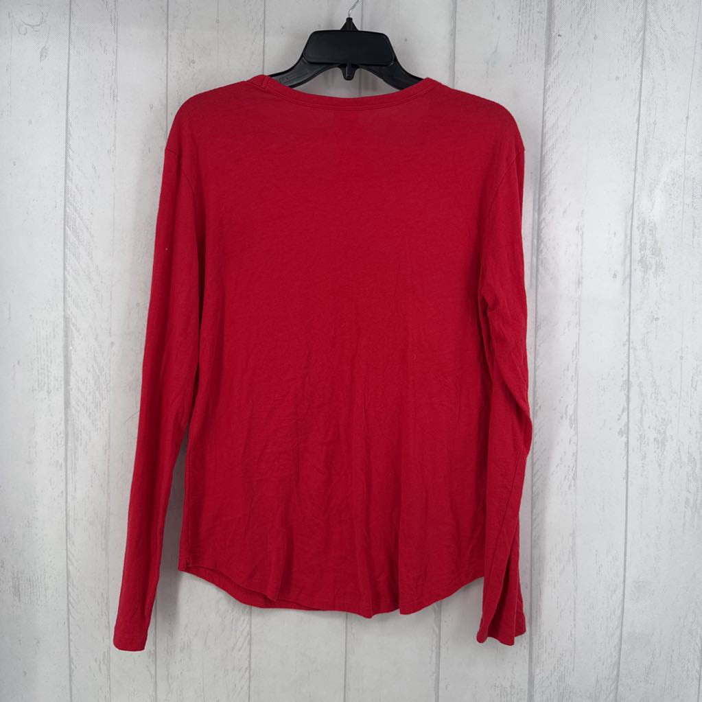 L l/s embellished logo top