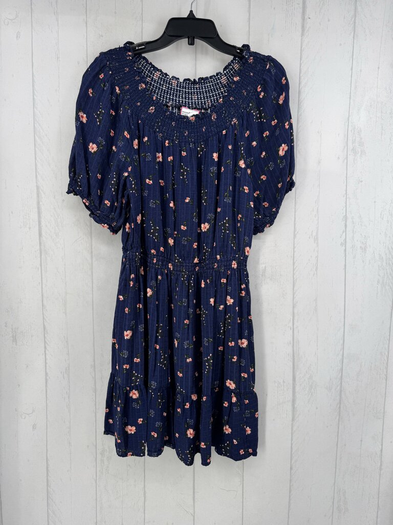 L s/s floral smocked dress