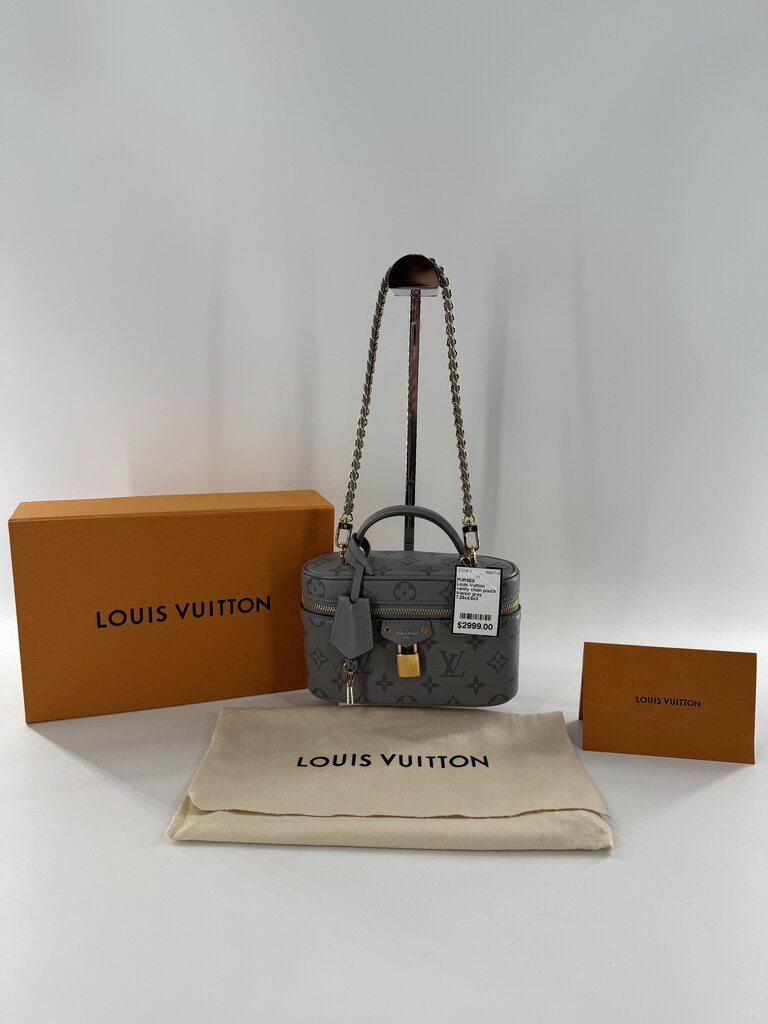 vanity chain pouch reverse monogram satchel w/ box