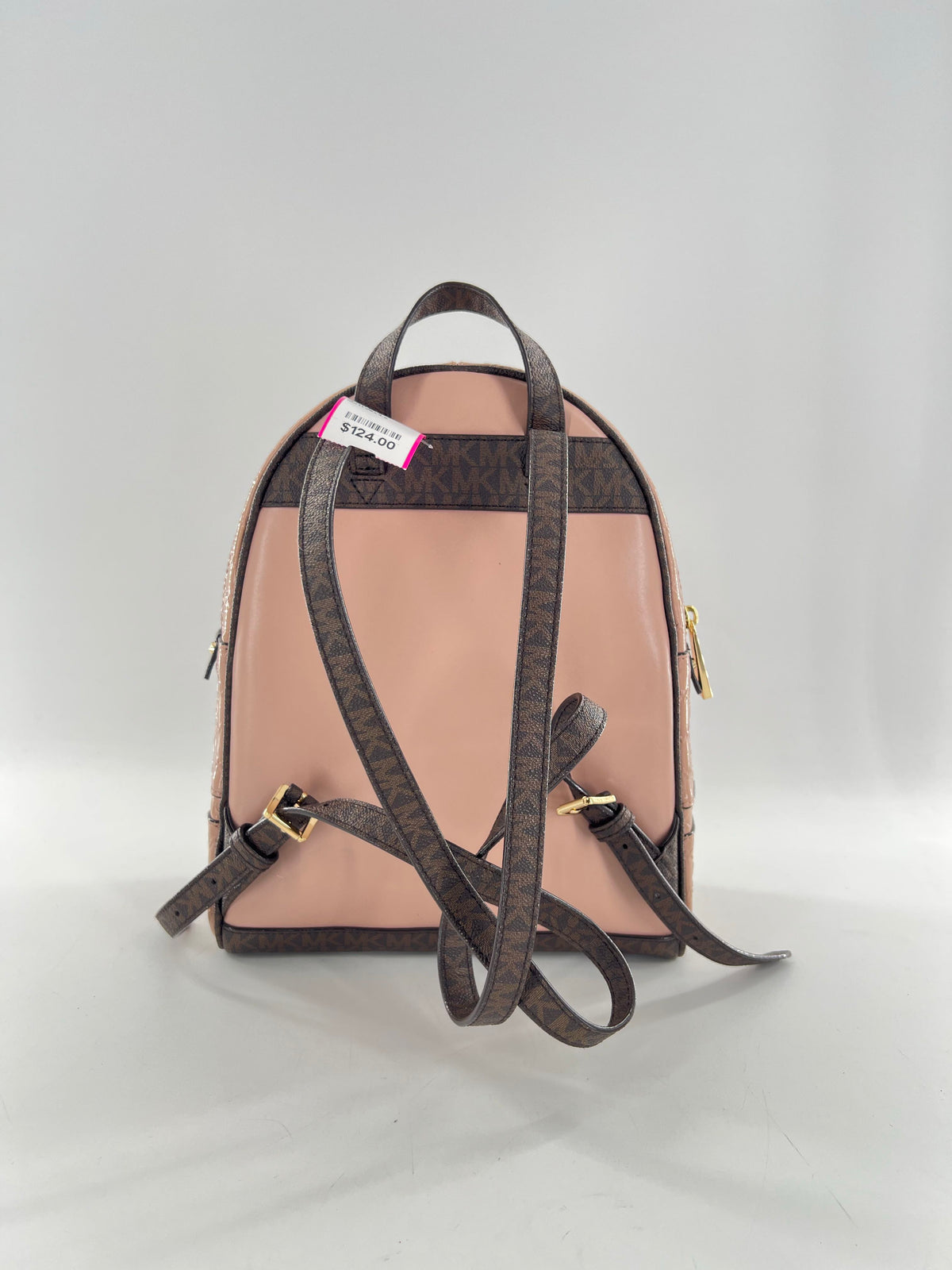 R328 glossy embossed monogram backpack