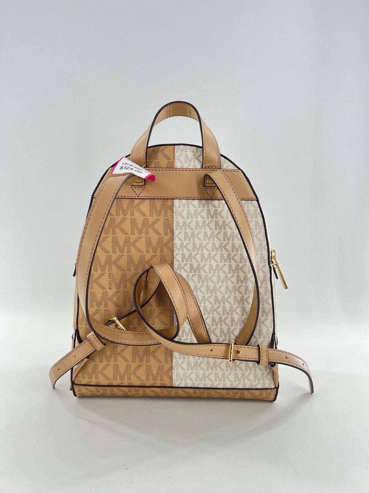 R358 color block monogram backpack