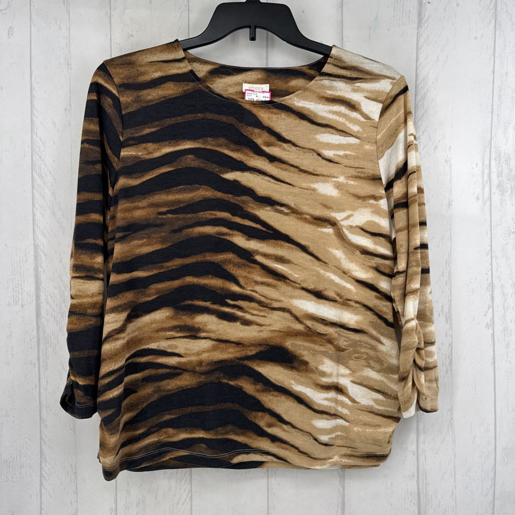 XL animal print 3/4 slv tee