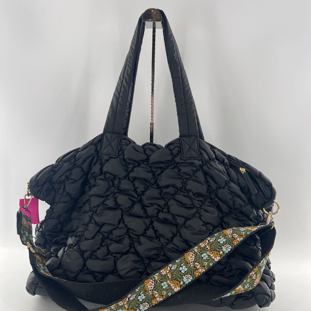 quilted puffer overnight bag