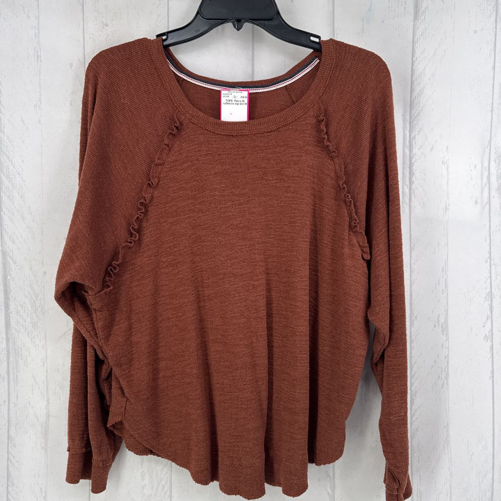 M rufled l/s top