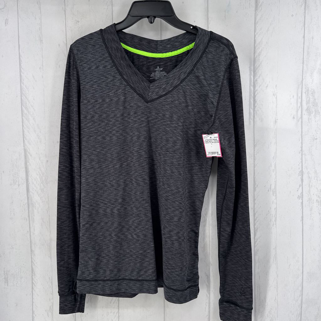 L marled v-neck l/s tee