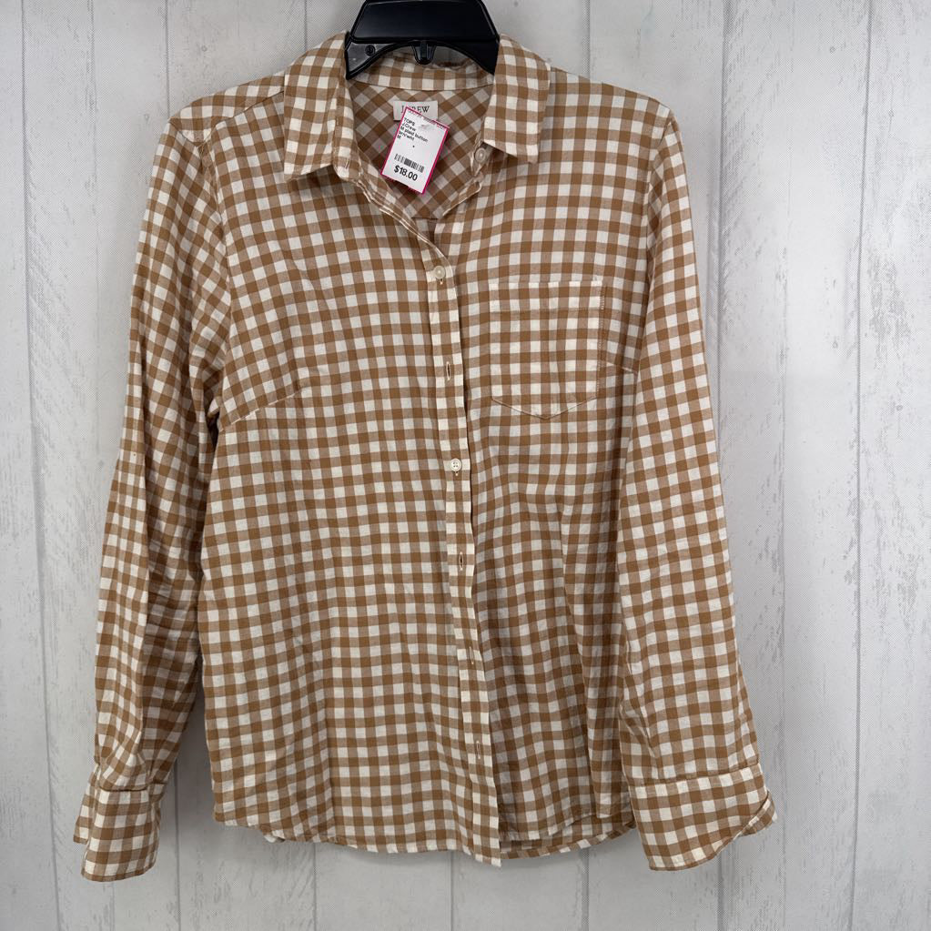 M plaid button down l/s top