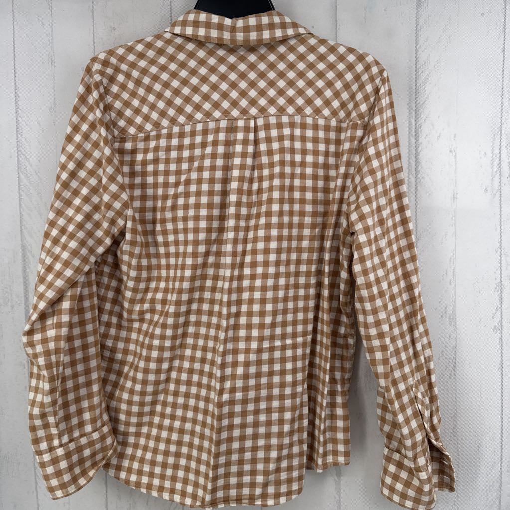 M plaid button down l/s top