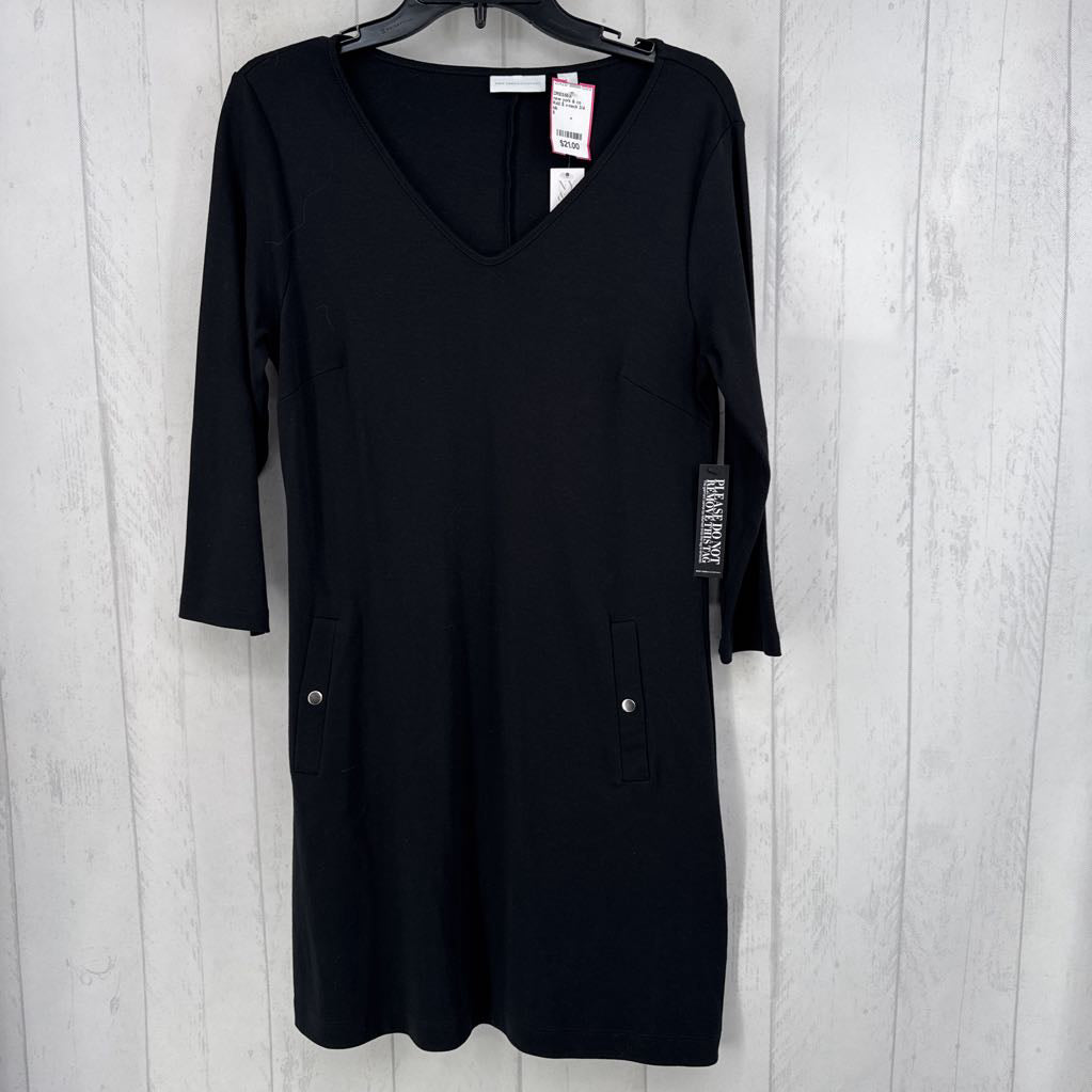 R40 S v-neck 3/4 3/4 slv dress