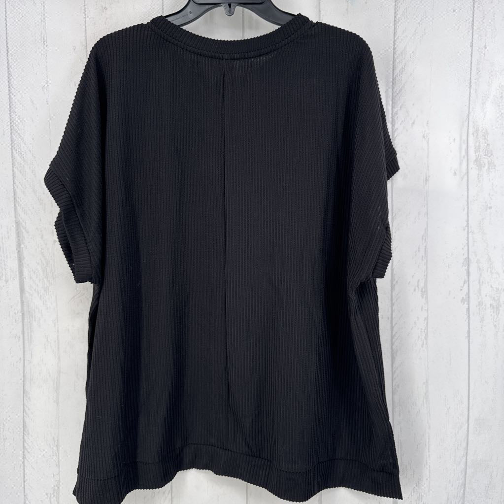 L textured cap slv top