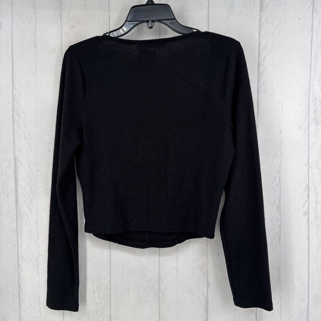 XL square neck crop l/s top