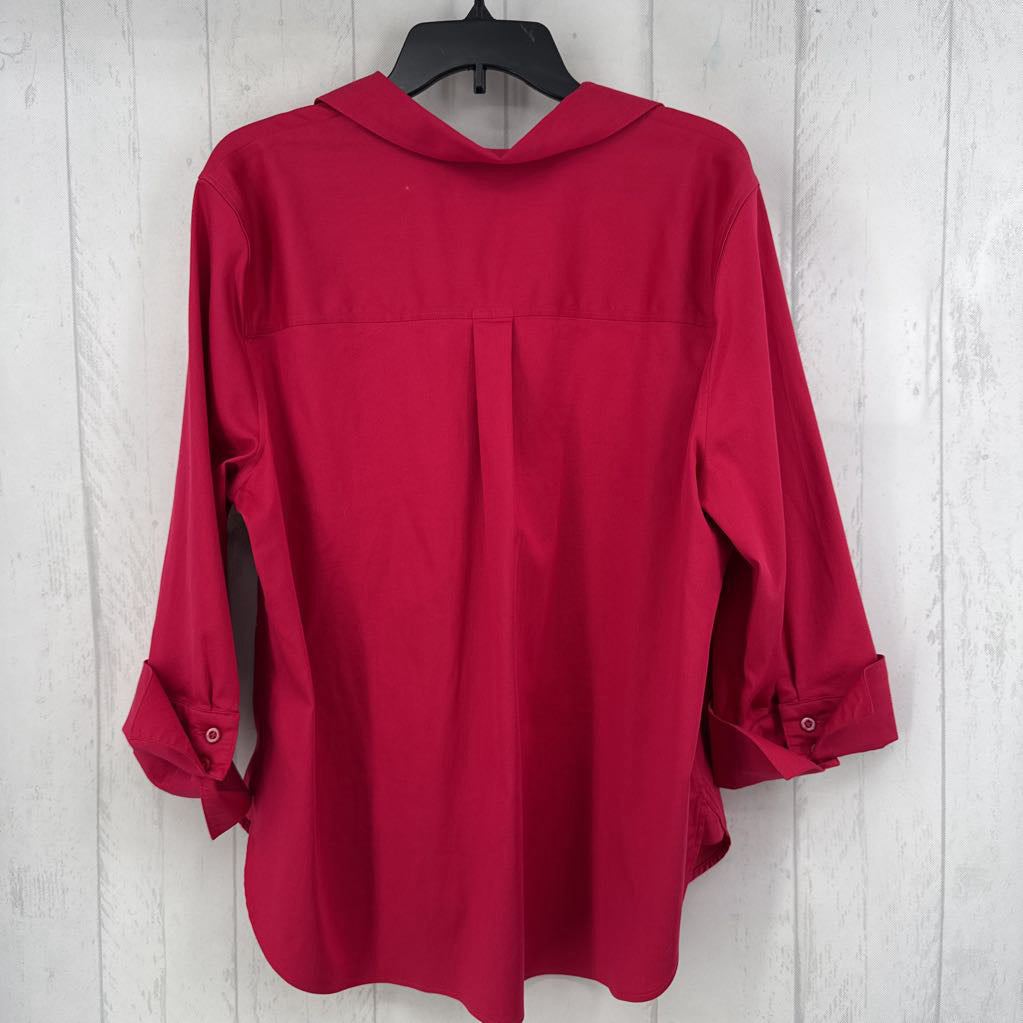 16 button down 3/4 slv top
