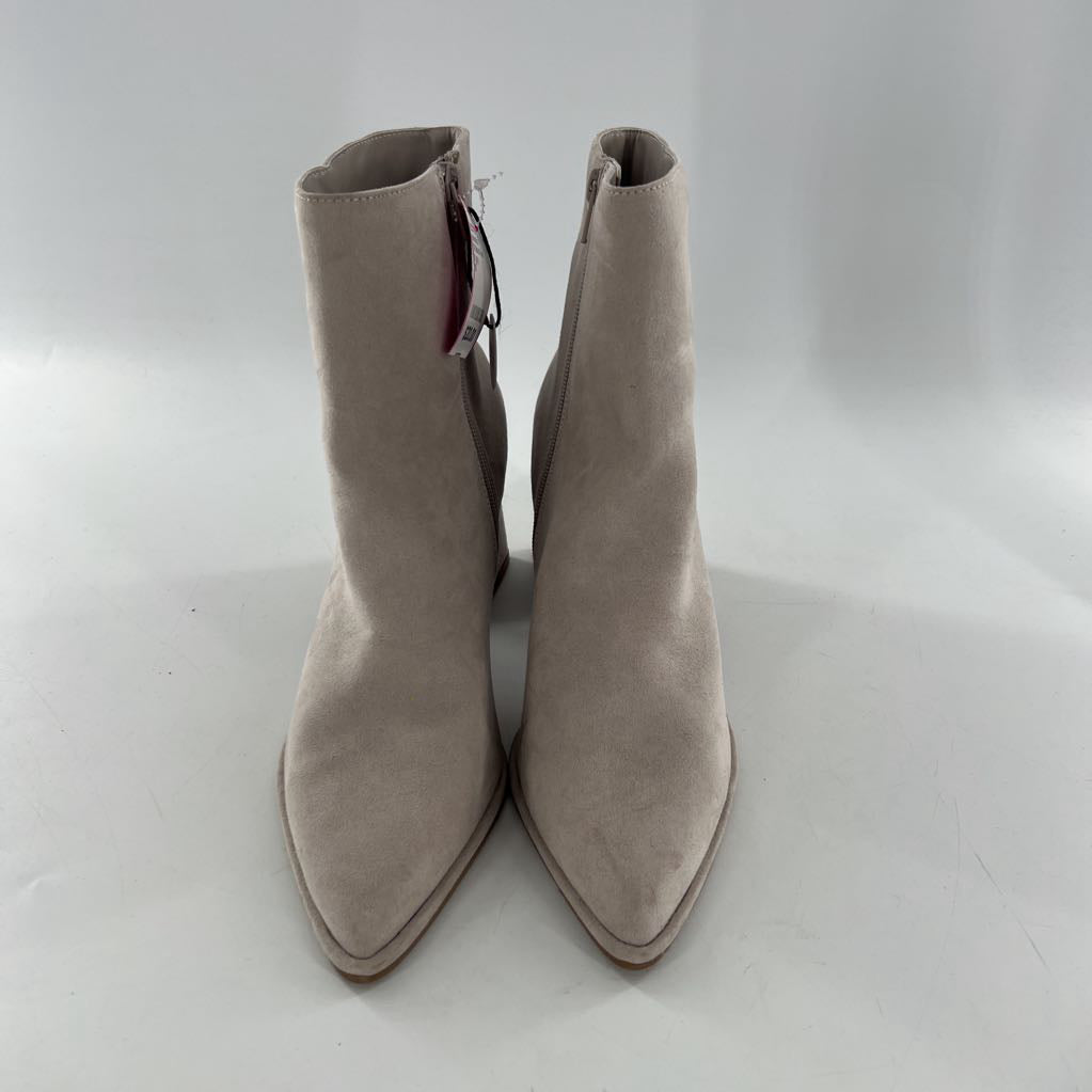 10 block heel memory foam side zip ankle boots