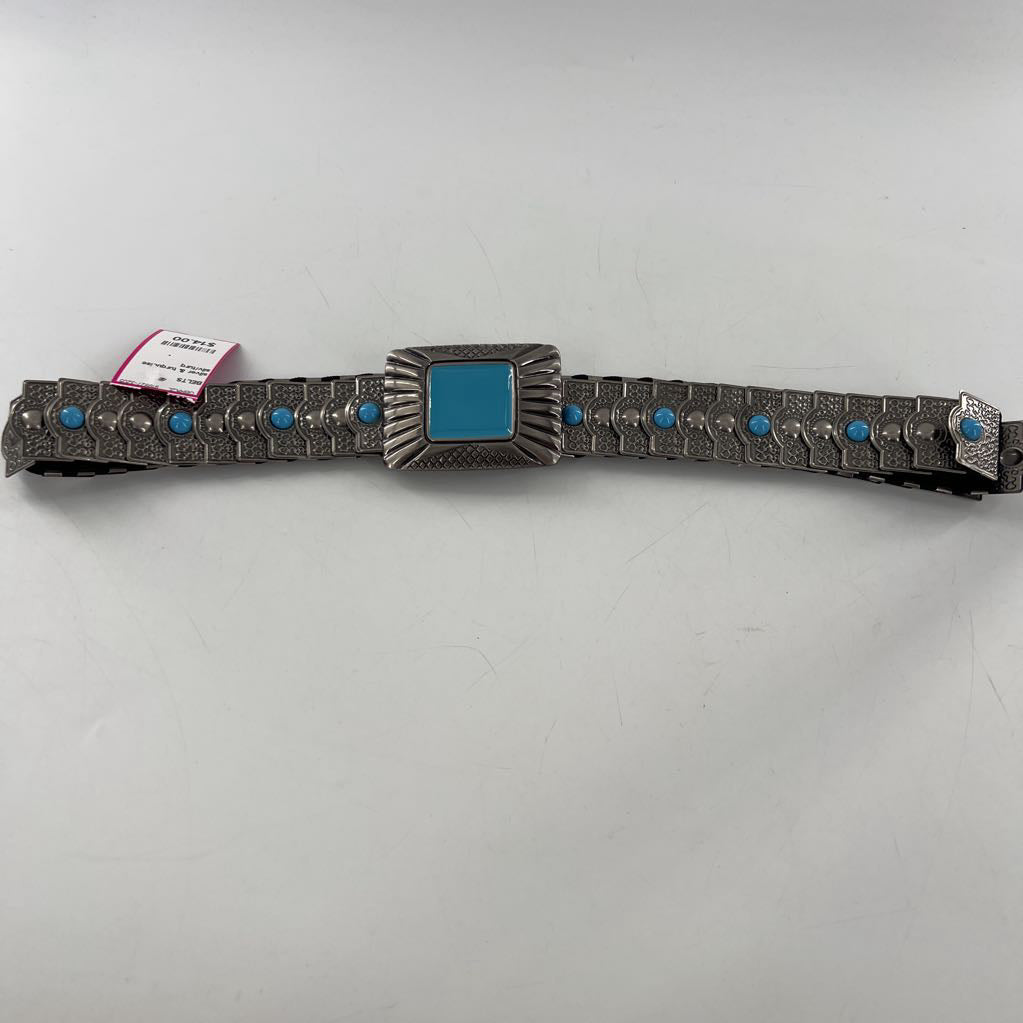 silver & turquoise elastic belt