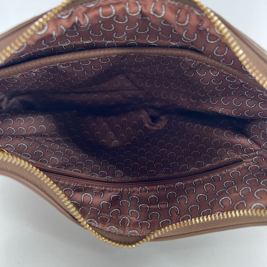 pebbled vegan leather woven strap shoulder bag