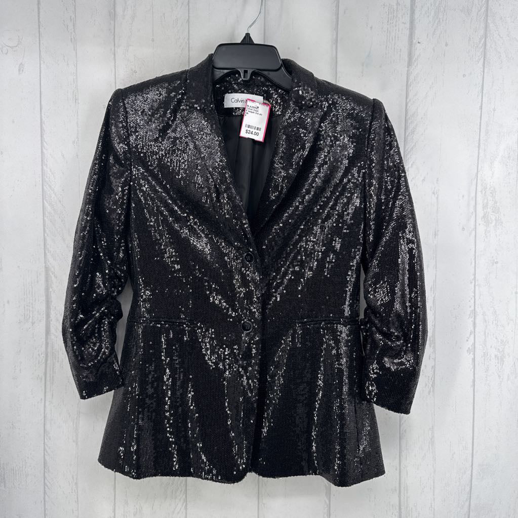 6 sequin 3/4 slv blazer