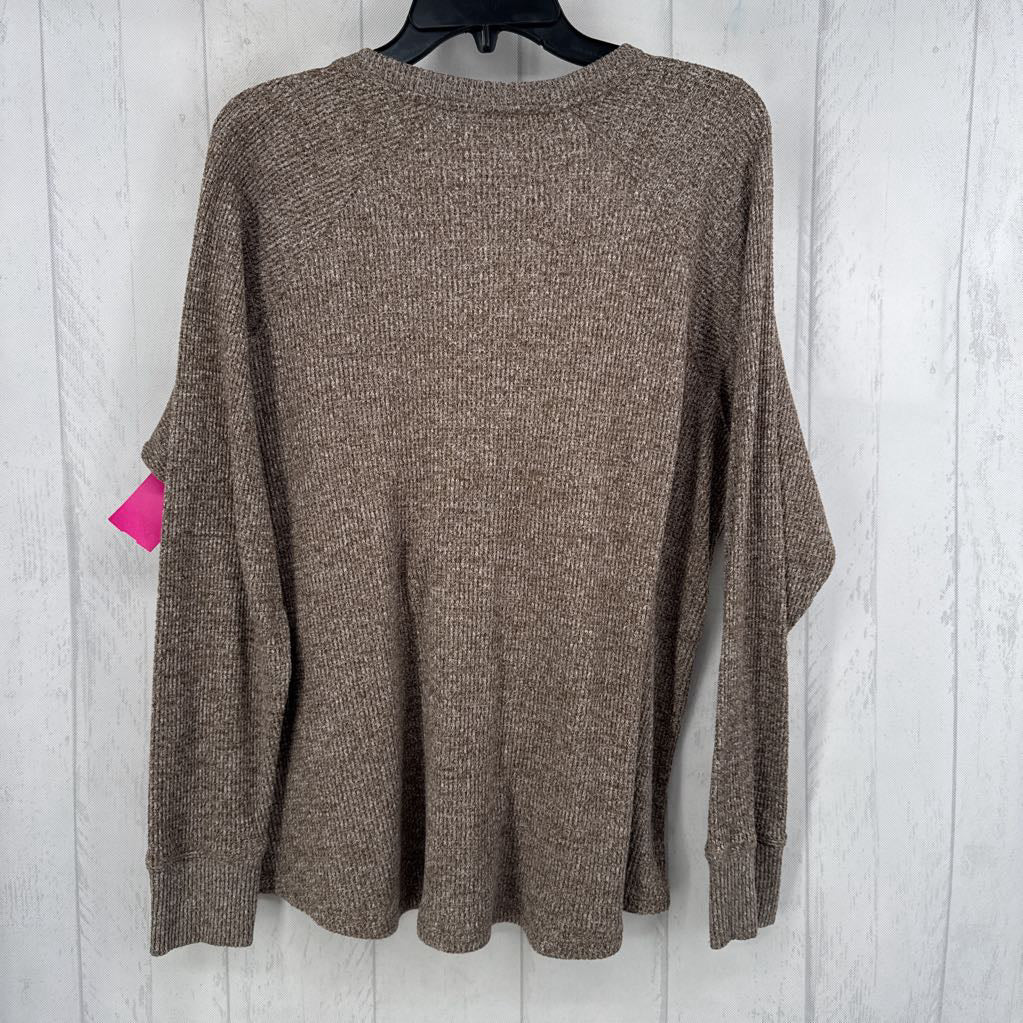 L waffle knit l/s henley