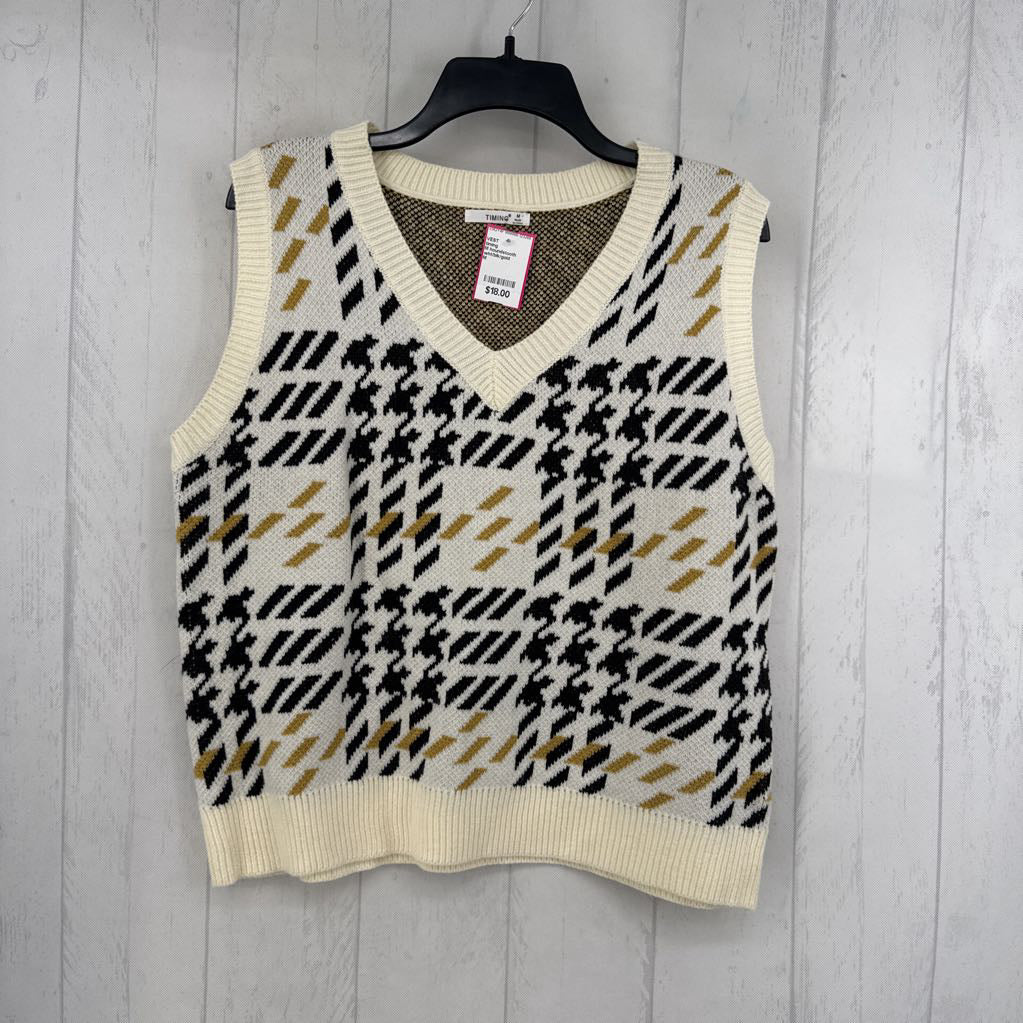 M houndstooth sweater vest