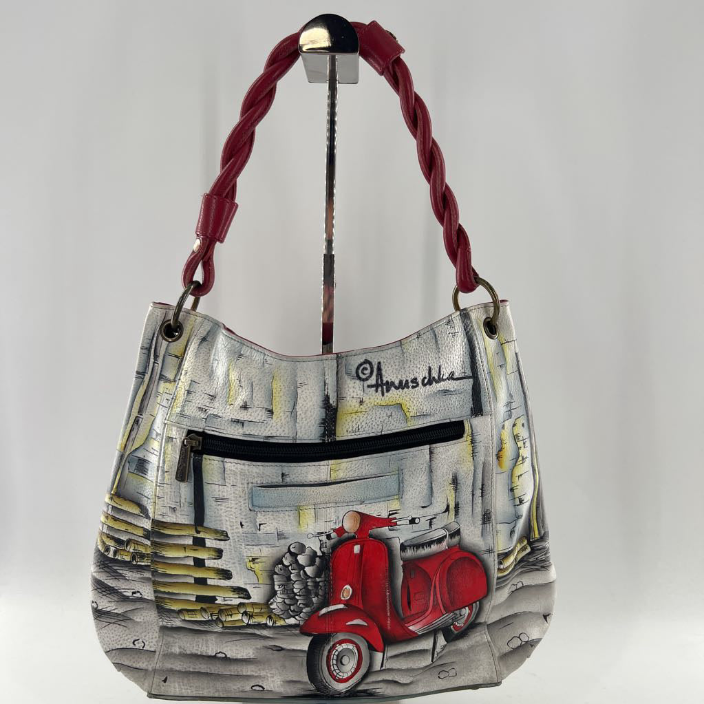 hand-painted roamn dreams shoulder bag