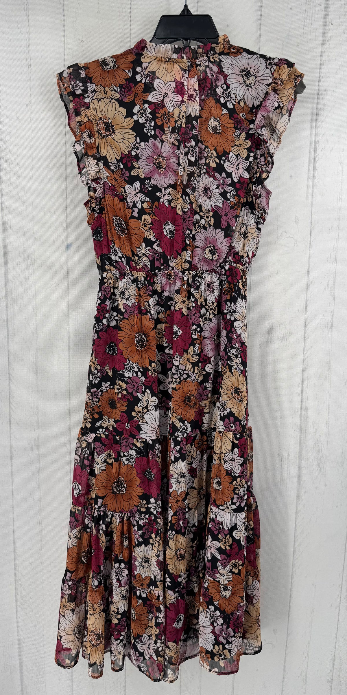 M flo print tie front flutter slv dress
