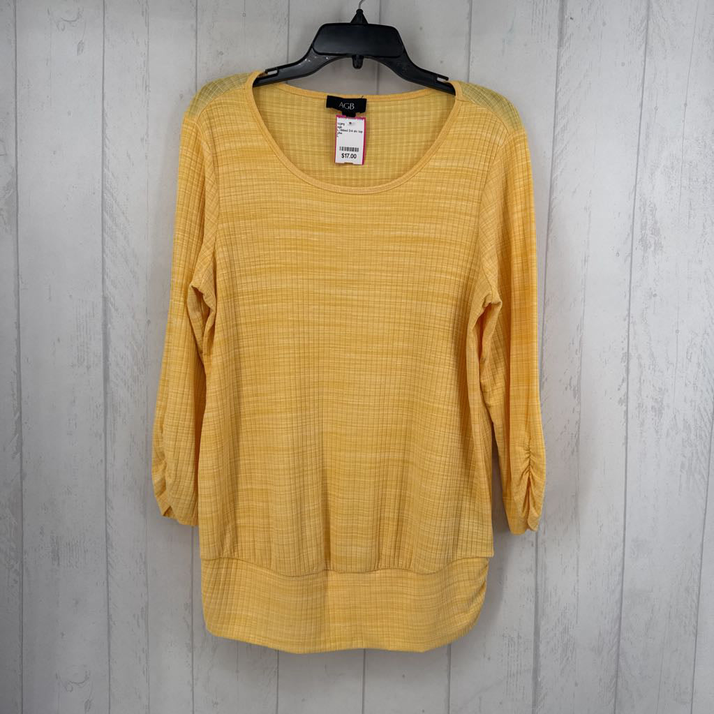 L ribbed 3/4 slv top
