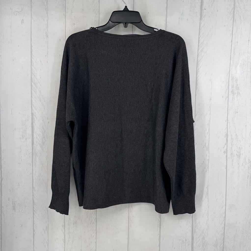 L chain detail l/s knit top
