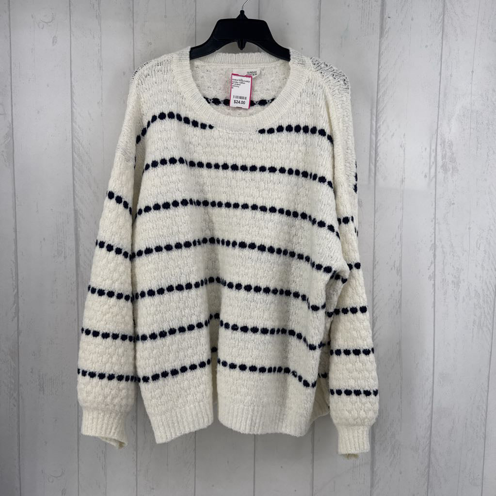 M striped crewneck sweater