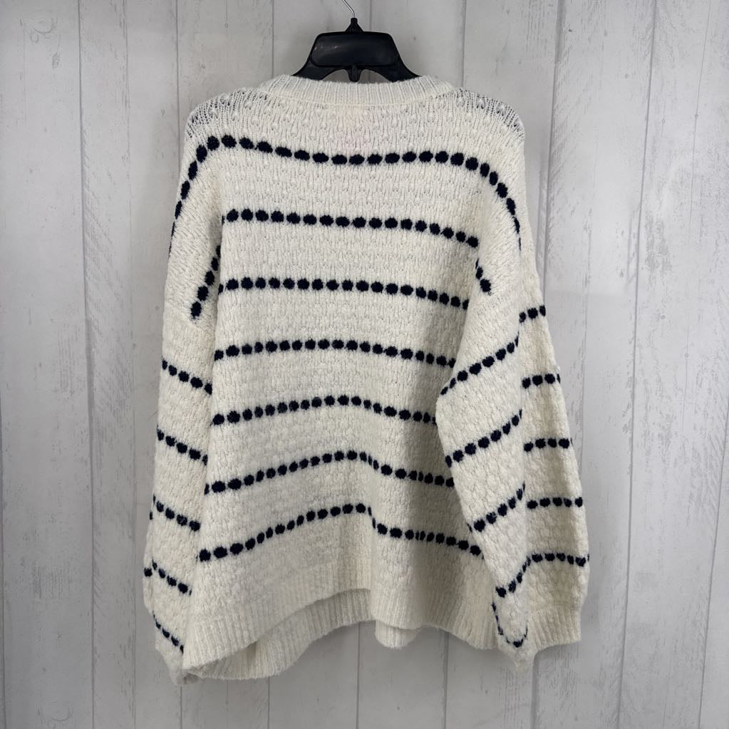 M striped crewneck sweater