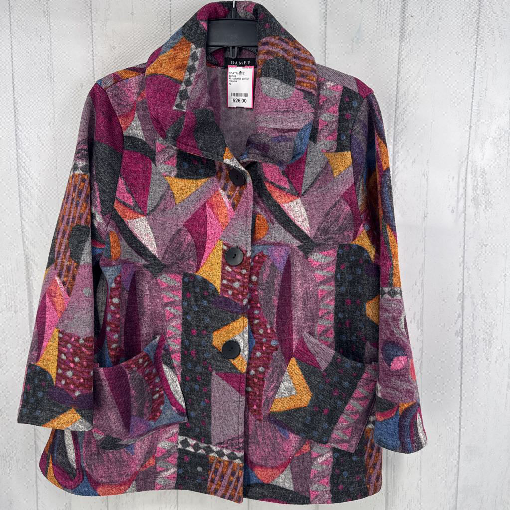 XL colorful button down jacket
