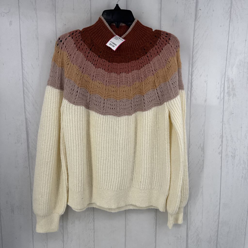 L colorblock mockneck sweater