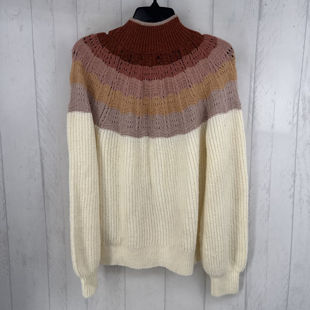 L colorblock mockneck sweater
